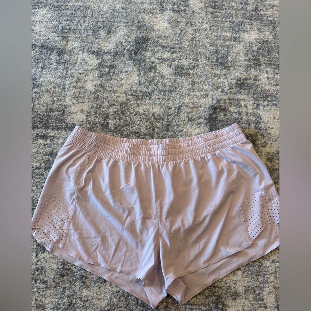 Athleta Light Pink Elastic-Waist Athletic Shorts